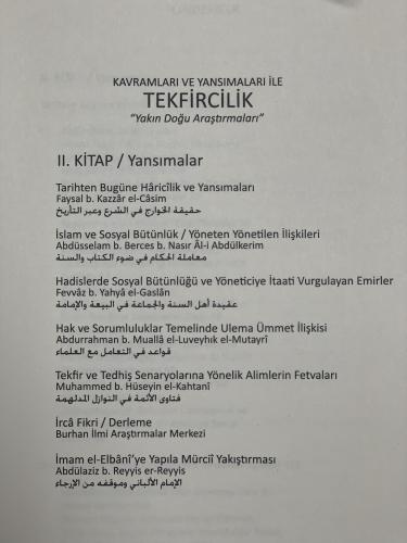 KAVRAMLARI VE YANSIMALARI İLE TEKFİRCİLİK Burhan İlmi Araştırmalar Mer